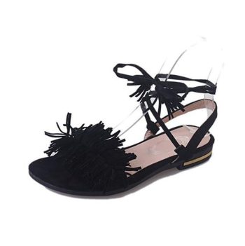 Real Fur Ankle Strap Gladiator Sandals - Image 12