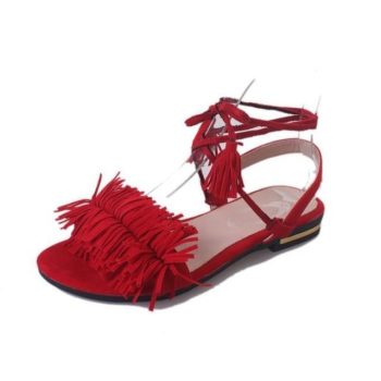 Real Fur Ankle Strap Gladiator Sandals - Image 8