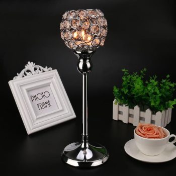 Silver Modern Crystal Lantern - Image 3