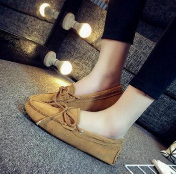 Genuine Leather Women Flat Shoes Casual Loafers - Image 5