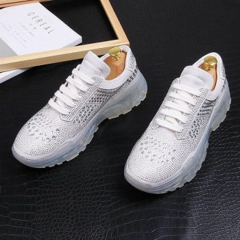 Charm Men royal luxury rhinestone high tops Causal Loafers