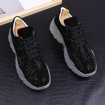 Charm Men royal luxury rhinestone high tops Causal Loafers - Image 7