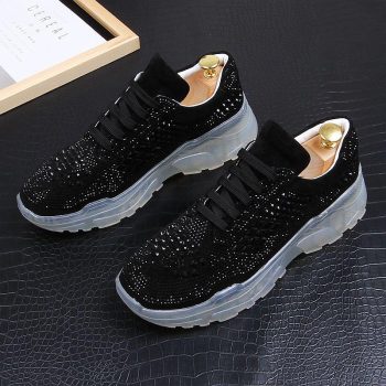 Charm Men royal luxury rhinestone high tops Causal Loafers - Image 3