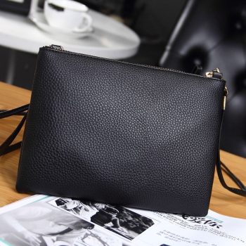 Women's Clutch Bag Simple Black Leather Crossbody Bags - Image 5