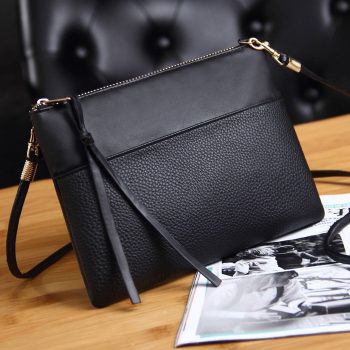Women's Clutch Bag Simple Black Leather Crossbody Bags - Image 2