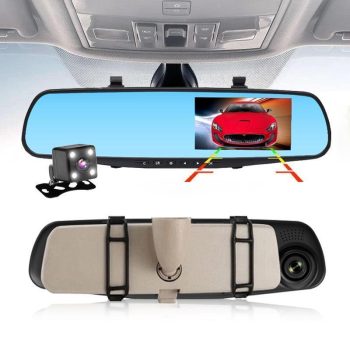 Mirror Dash Cam Full HD1080P Rearview Car DVR Dual Lens Camcorder