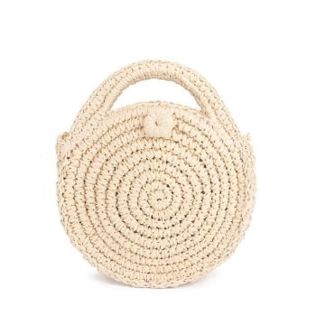 Round Paper rope Beach Bag
