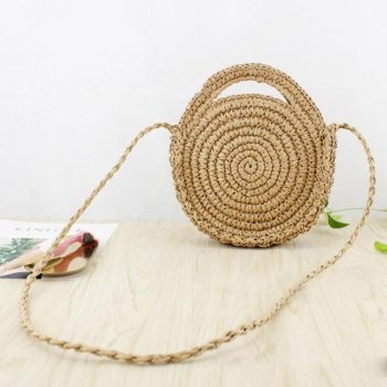 Round Paper rope Beach Bag - Image 8