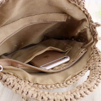 Round Paper rope Beach Bag - Image 5