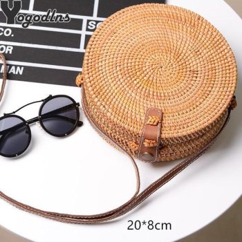 Fashion Women Summer Rattan Bags Round Square Straw Bag Handmade - Image 13