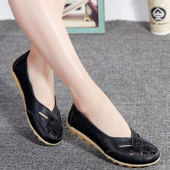 Women Comfort Genuine Leather Flat Shoes - Image 12