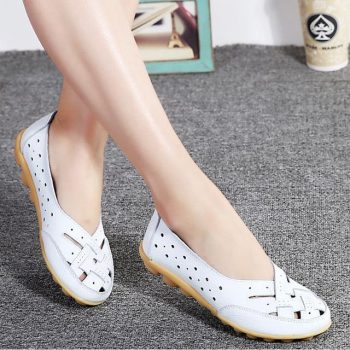 Women Comfort Genuine Leather Flat Shoes - Image 10