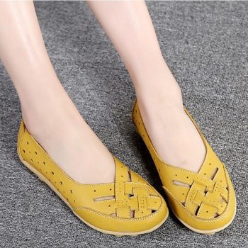 Women Comfort Genuine Leather Flat Shoes - Image 4