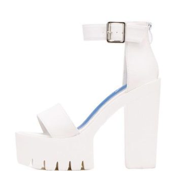 White Sandal Shoes for Women New Arrival Thick Heels Sandals