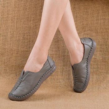 Genuine Leather comfortable non-slip soft bottom handmade sewing casual lazy shoes - Image 8