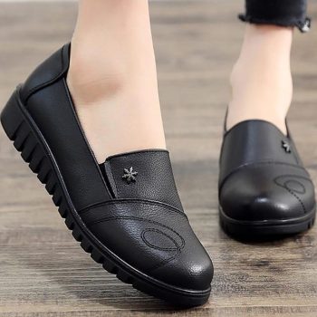 Genuine leather shoes women big size 4.5-9 round toe designer flat shoes - Image 8
