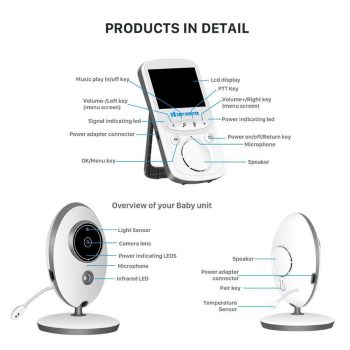 Digital Video Baby Monitor with Camera Wireless Infrared Night Vision - Image 8