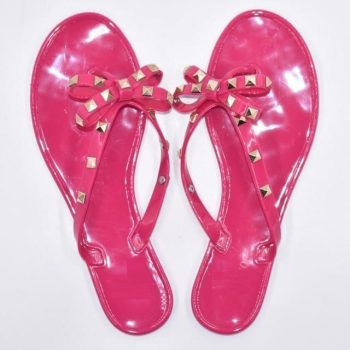 Fashion Woman Flip Flops Shoes Cool Beach Rivets big bow flat sandals - Image 8
