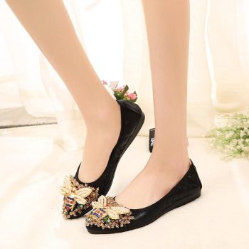 Crystals Flat Shoes Woman Comfortable Soft Slip On Elegant Ladies Loafers - Image 6