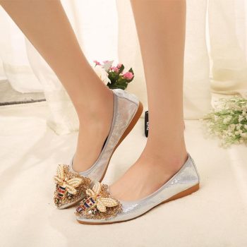 Crystals Flat Shoes Woman Comfortable Soft Slip On Elegant Ladies Loafers - Image 5