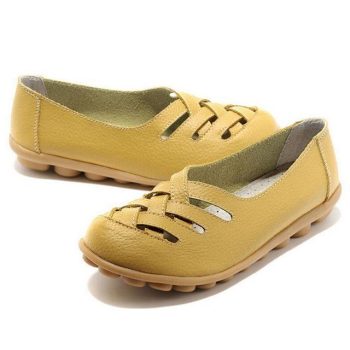 Genuine Leather Summer Women Flats Shoes - Image 18