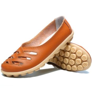 Genuine Leather Summer Women Flats Shoes - Image 5