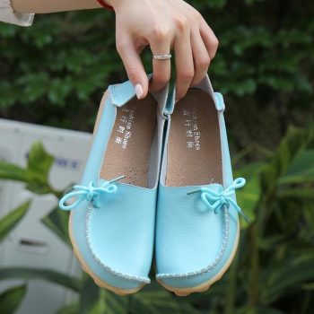 Women Flats Shoes Large Size Real Leather Mommy Shoes - Image 9