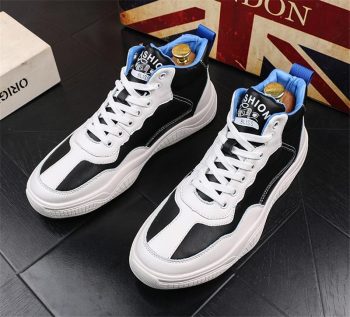 Men high tops round toe yellow loafers for man Casual Flats Shoes - Image 6