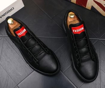 Men street Fashion Punk hip-hop red black red leather Loafers Casual Flats Shoes - Image 6