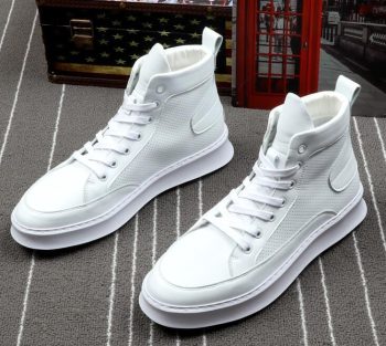 Men street Fashion Punk hip-hop yellow white high tops Loafers Casual Flats Shoes - Image 7