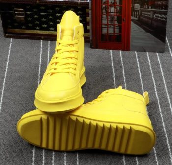 Men street Fashion Punk hip-hop yellow white high tops Loafers Casual Flats Shoes - Image 4