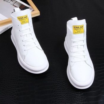 NEW Men dazzling yellow high tops Causal flats platform Shoes