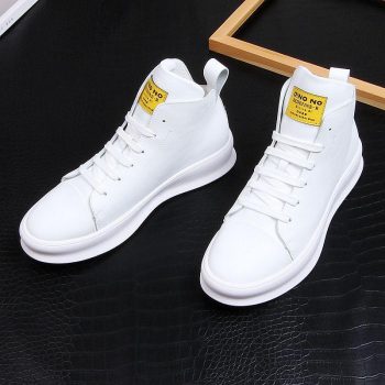 NEW Men dazzling yellow high tops Causal flats platform Shoes - Image 4