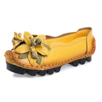 Flowers Flat Shoes Women Genuine Leather Shoes - Image 7