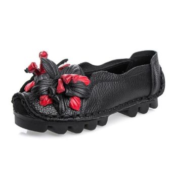 Flowers Flat Shoes Women Genuine Leather Shoes - Image 10