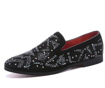New Men Designer luxury rhinestone Casual Flats Shoes - Image 4