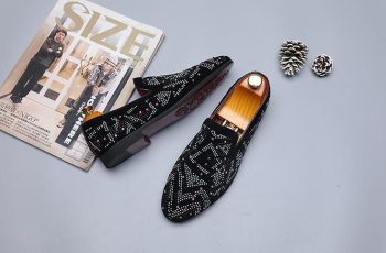 New Men Designer luxury rhinestone Casual Flats Shoes - Image 5