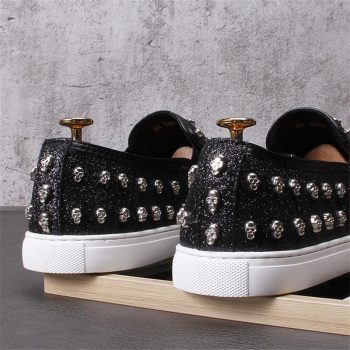 New arrival Men designer trendsetter Sequins rivet platform Casual Flats Shoes - Image 5