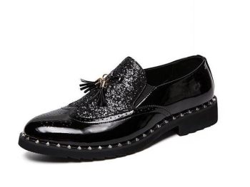 New arrival Men pointed Brogue Tassel Leather Shoes - Image 8