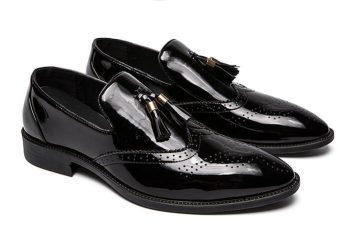 New arrival Men pointed Brogue Tassel Leather Shoes - Image 5