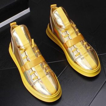 New arrival Men's platform loafers glossy templar cross Casual Flats Shoes - Image 7