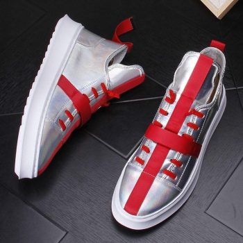 New arrival Men's platform loafers glossy templar cross Casual Flats Shoes - Image 5