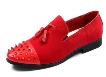 Newest Men's Designer fashion Rivet tassel Oxfords Slip-on shoes - Image 9