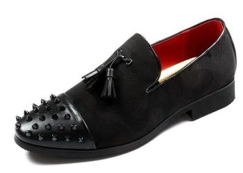 Newest Men's Designer fashion Rivet tassel Oxfords Slip-on shoes