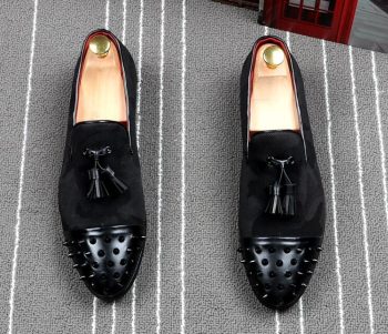 Newest Men's Designer fashion Rivet tassel Oxfords Slip-on shoes - Image 6