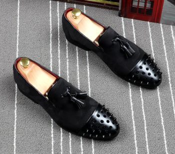 Newest Men's Designer fashion Rivet tassel Oxfords Slip-on shoes - Image 7