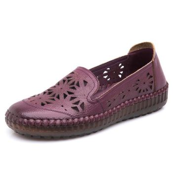 Fit Wide Foot Handmade Genuine Leather Flat Shoes - Image 9