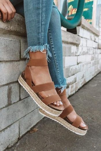 Comfort Leopard Wedges Sandals For Women High Heels - Image 3