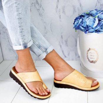 Women slippers Flat Sole Casual Soft Big Toe Foot Sandal - Image 13