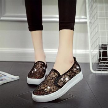 Rhinestones Women Flats Casual Cut Outs Shoes - Image 2